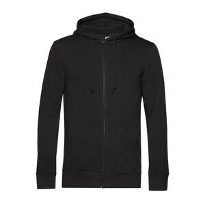 B&C Mens Zipped Hoodie / Black